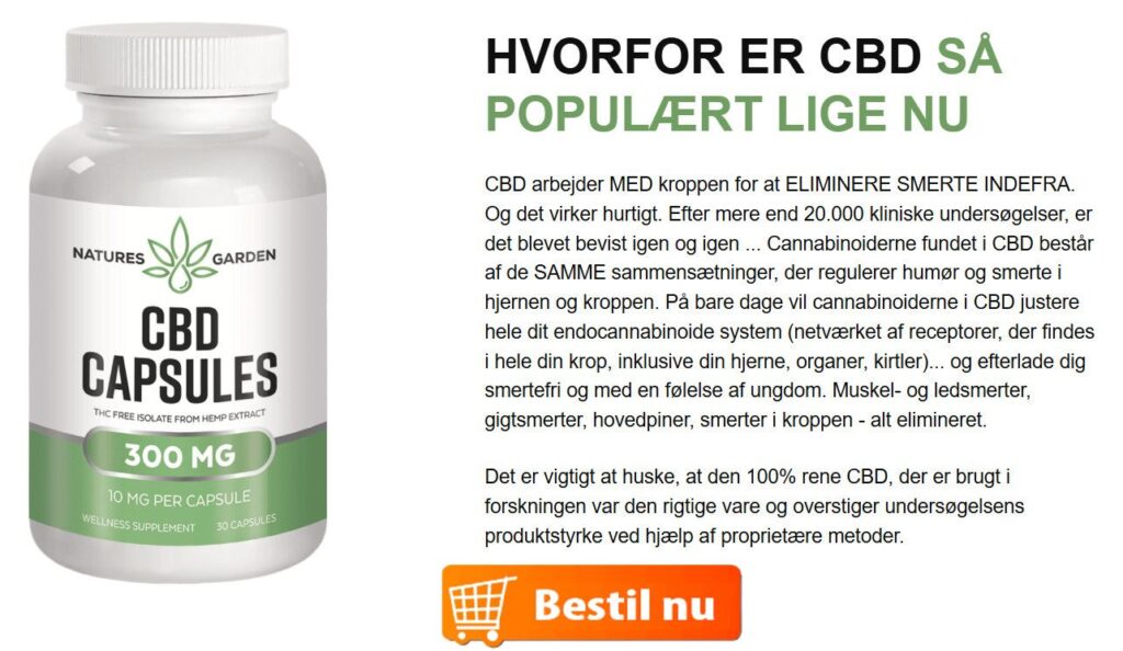 Natures Garden CBD | 300mg Capsules | Danmark Anmeldelser