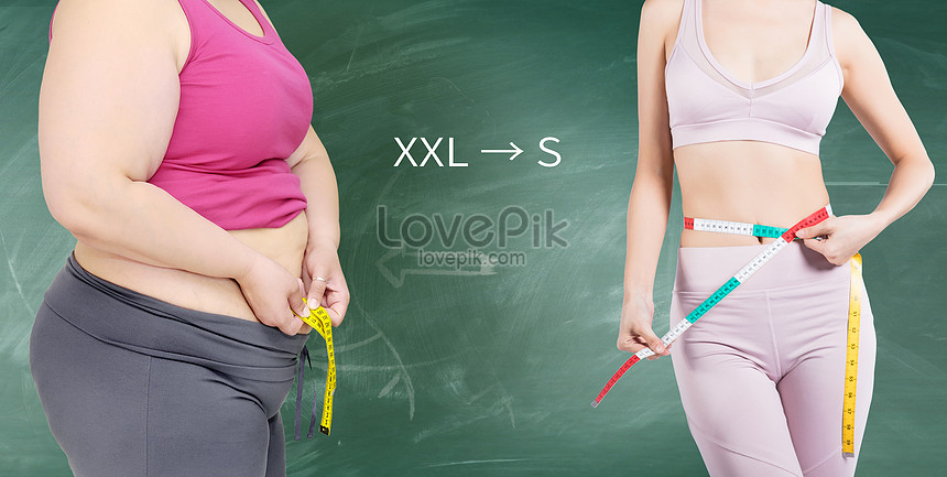 Comparison of fitness and weight loss creative image_picture free download  400289186_lovepik.com